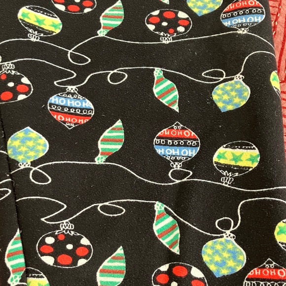 Just Cozy Womens size XS / Small thick fleece colorful festive garland Leggings - Picture 12 of 15